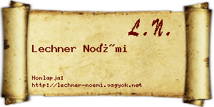 Lechner Noémi névjegykártya